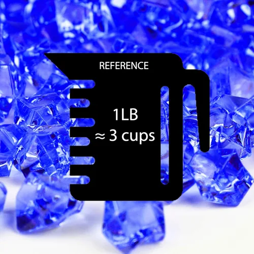 Vista 2 de CYS EXCEL Relleno de jarrón de hielo triturado azul acrílico (aproximadamente 180-190 unidades, 3 tazas) Múltiples opciones de color vidrio