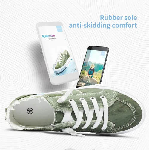 Vista 6 de Obtaom Play Tenis de lona para mujer, sin cordones, a la moda, blanco desgastado y estampado de leopardo