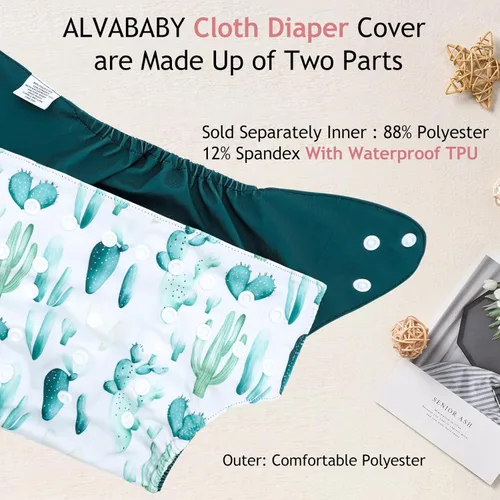 Vista 3 de ALVABABY Baby Cloth Diaper Cover, Swim Diaper,Nappy Shell Baby Girls and Boys