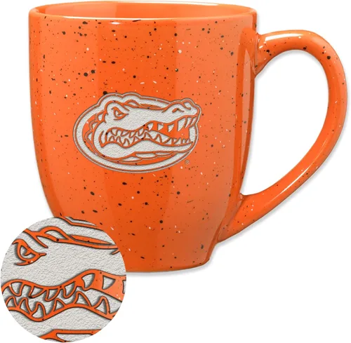 Vista 138 de Rico Industries NCAA Saint Joseph's (PA) Hawks Logo Principal Color Marrón 16 oz Logotipo del Equipo de Color Láser Grabado en Cerámica Moteada Taza
