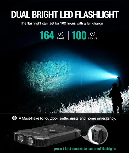 Vista 9 de Paquete de 2 cargadores solares BLAVOR de 10,000 mAh, cargador inalámbrico portátil, batería externa de carga rápida de 20 W con USB C