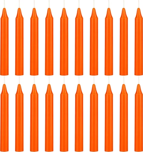 Vista 8 de MEGA CANDLES 20 piezas de velas cónicas sin perfume negras exquisitas, 10.2 cm de alto x 1.3 cm de diámetro, Campanas mágicas, Encantamiento
