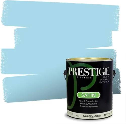 Vista 39 de Prestige Paints. - Base y pintura para exteriores en un solo galón, 1 galón. plano, comparable con Sherwin Williams Topsail.