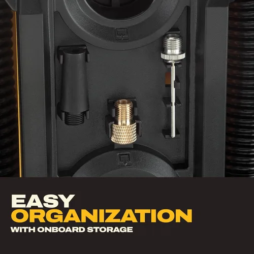 Vista 3 de DEWALT Inflador de neumáticos, compresor de aire portátil de 20V MAX, bomba de aire para automóvil con apagado automático, luz LED, solo herramienta