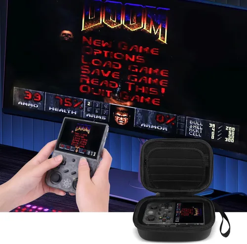 Vista 6 de BliFulde Carrying Case for RG353V/ RG353VS Handheld Game Console, Custom-Insert Handheld Emulator Retro Game Holder Organizer, Portable Game Player