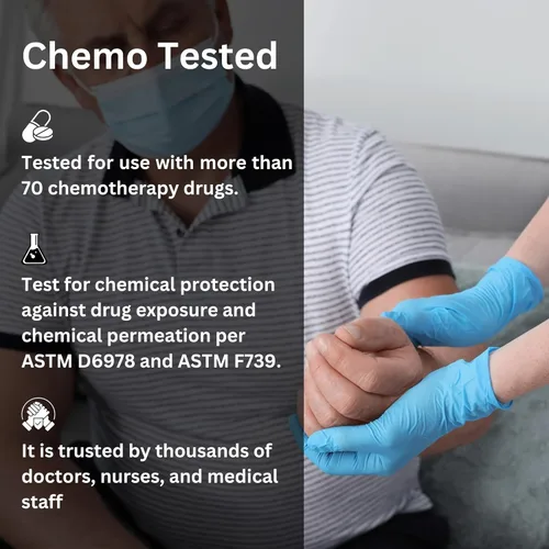 Vista 4 de Guantes de examen de nitrilo sin látex y sin polvo, guantes desechables para limpieza, seguros para alimentos, uso médico, 4 mil