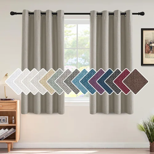 Vista 11 de H.VERSAILTEX Cortina de lino para oscurecer la habitación para dormitorio/sala de estar, cortinas opacas extra anchas de 100 x 84 pulgadas