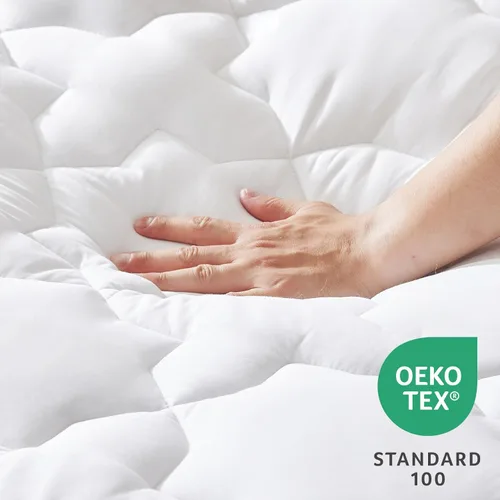 Vista 2 de CozyLux Cubrecolchón tamaño individual – Cubrecolchón de algodón individual – Se adapta a colchones de hasta 8 a 21 pulgadas de grosor, funda