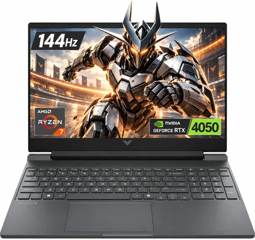 HP Victus - Laptop para juegos FHD de 15.6 pulgadas y 144 Hz, AMD Ryzen 7 7445HS, 8 GB DDR5 RAM, 512 GB PCIe Gen4 NVMe SSD | NVIDIA GeForce RTX 4050