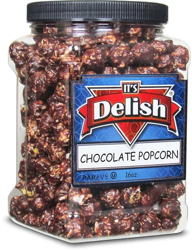 Vista 22 de Palomitas de maíz gourmet con sabor a plátano amarillo de It's Delish, envase jumbo de 16 oz Snack de pop corn aireado a granel - Temática frutal
