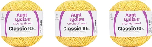 Vista 21 de Aunt Lydia Classic Crochet - Paquete de 3 unidades de 350y/1,049.9 ft - Blanco Antiguo