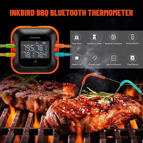 Vista 4 de INKBIRD Juego de 4 sondas de colores de repuesto para termómetro INKBIRD, sondas de acero inoxidable de 47 pulgadas, solo compatible con IBBQ-4BW