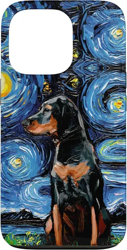 Vista 10 de Black and Tan Coonhound Starry Night Art – Dog Lover Gift Case for iPhone 17