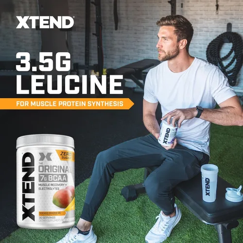 Vista 4 de Xtend Polvo Original BCAA 7 g de BCAA y 2.5 g de L-Glutamina, Bebida de Recuperación Muscular Post Entrenamiento Sin Azúcar con Aminoácidos