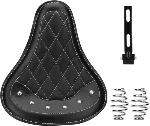 Vista 5 de LKV Asiento individual para motocicleta con kit de hardware de montaje de base de asiento para Chopper Bobber personalizado, ajuste universal