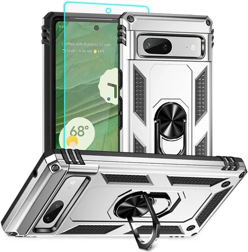 Vista 19 de Funda para Pixel 6a, Google Pixel 6A con protector de pantalla HD, [grado militar de 16 pies probada en caídas], anillo protector a prueba de golpes