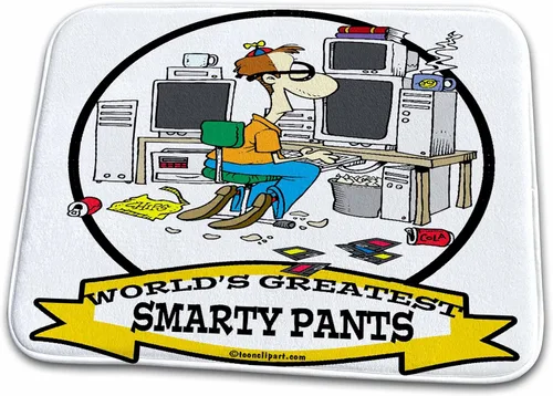 Dish Drying Mat - Funny Worlds Greatest Smarty Pants Men Cartoon Worlds Greatest Cartoons