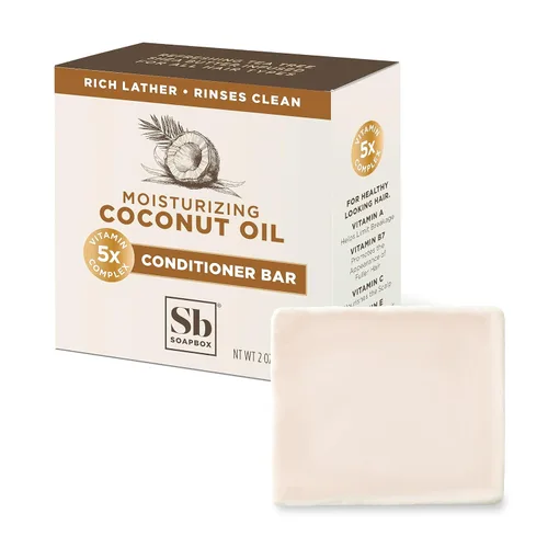 Vista 11 de Soapbox Barra de acondicionador para el cabello con carbón activado para desintoxicar y refrescar el cabello seco y dañado, acondicionador sólido