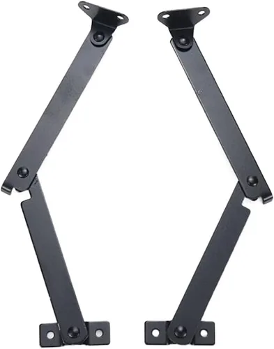 Vista 6 de 6 Piezas Bisagras de Soporte de Tapa Negras, Giratorias Plegables para Muebles, Bisagra de Soporte de Tapa con Elevación para Ventana Pequeña
