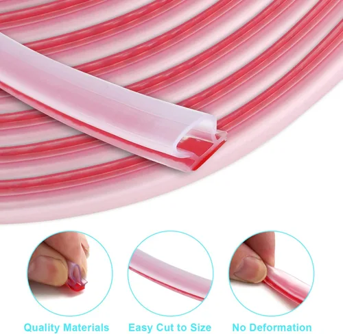 Vista 3 de Burlete de goma de 20 pies para sellado de puerta, parte trasera autoadhesiva en forma de D, burlete para aislamiento de marco de puerta, fácil