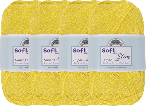 Vista 8 de JubileeYarn Hilo Suave y Delgado - 50g/madeja Mezcla de Rayón de Bambú y Lana - Pegaso - 2 madejas