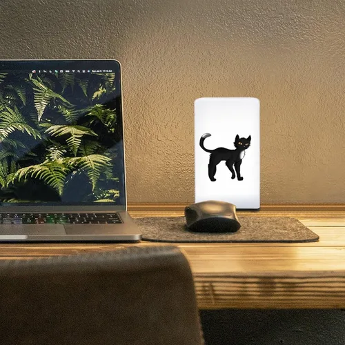 Vista 7 de Black Cat Warrior - Lámpara de mesita de noche portátil pequeña para sala de estar, dormitorio, decoración, tamaño único