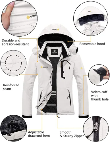 Vista 6 de GEMYSE - Chaqueta de esquí y nieve para mujer diseño impermeable y resistente al viento para invierno