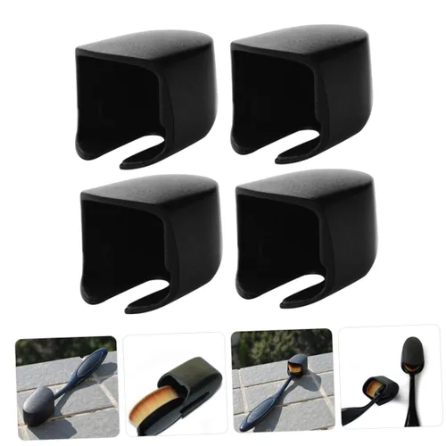 Vista 2 de Maquillaje Negro 4 unids Cepillo de dientes Negro Cepillos de Dientes Tapas para Cepillos de Dientes Cubiertas de Polvo para Cepillo de Dientes