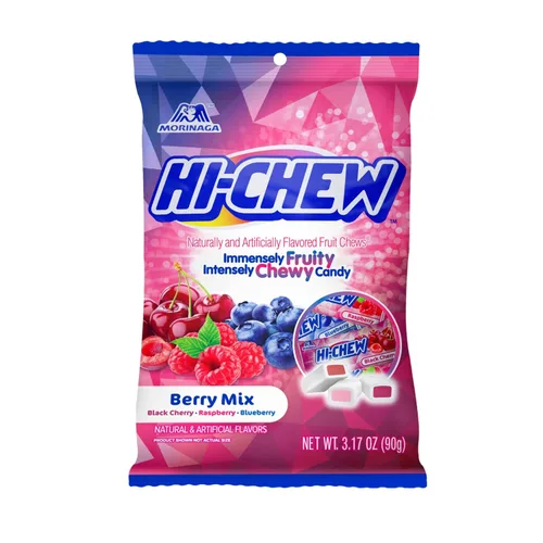 Vista 28 de HI-CHEW Bolsa de Dulces a Granel Surtidos, Manzana Verde, Fresa, Mango, Uva, Dulces Blandos y Masticables 2 libras - Más de 185 Piezas Envueltas