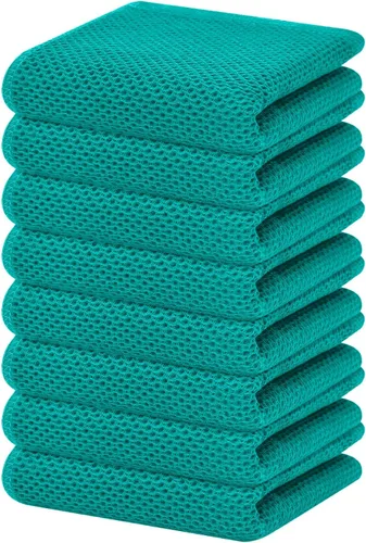 Vista 237 de Homaxy Paños de cocina de 100% algodón con tejido de gofre, ultra suaves, absorbentes, de secado rápido, 12 x 12 pulgadas, paquete de 6, amarillo