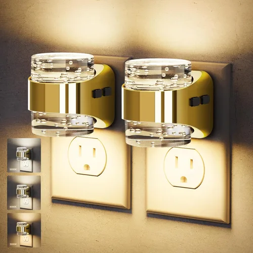 Vista 21 de JandCase Luz nocturna, luces nocturnas enchufables a la pared, luz nocturna LED de 3000 K con brillo ajustable de 0 a 100 lúmenes, luz nocturna