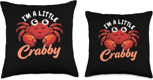 Vista 3 de Bounty Sea Harvest I'm Little Seafood Crabby Crab - Almohada de cangrejo, 18 x 18 pulgadas, multicolor
