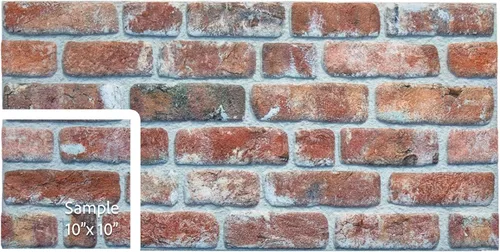 Vista 59 de Dundee Deco Paneles de pared 3D de ladrillo sintético, revestimiento, paneles de pared con aspecto de piedra roja y naranja, revestimiento de espuma