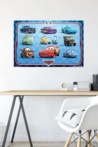 Vista 4 de Trends International Disney Pixar Cars - Póster de pared de grupo, 22.375 x 34 pulgadas, versión premium sin marco