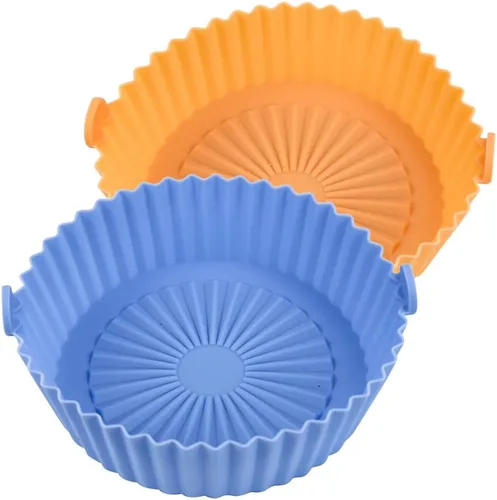 2QT Air Fryer Silicone Liners,Small Air Fryer Liners 2 Pack, Reusable Air Fryer Silicone Liner for 2QT Air Fryer, Flammable Parchment Liner