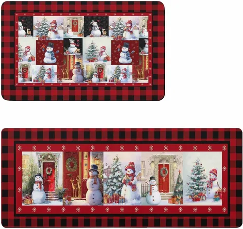 Christmas Bath Mat for Tub,Non Slip Bathroom Floor Runner Rug Quick Dry & Absorbent Diatomaceous Earth Shower Sink Bedroom Kitchen Washable