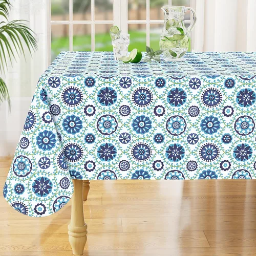 Vista 22 de misaya Mantel rectangular de vinilo impermeable, mantel lavable con reverso de franela, mantel de plástico para cena, picnic, interior y exterior