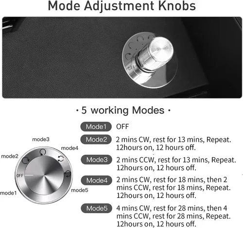 Vista 8 de Watch Winder, 6 Watch Winder Box with 7 Extra Storage, Black Wooden Shell, Watch Winder Display Case with Quiet Motor and Flexible Watch Pillows