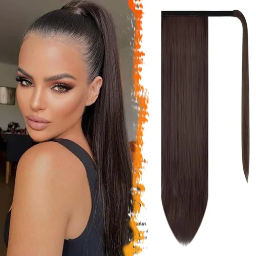 Vista 67 de BARSDAR Extensión de Cola de Caballo Corta y Recta - Extensiones de Cabello de Cola de Caballo con Cordón de 14 Pulgadas en Negro para Mujeres