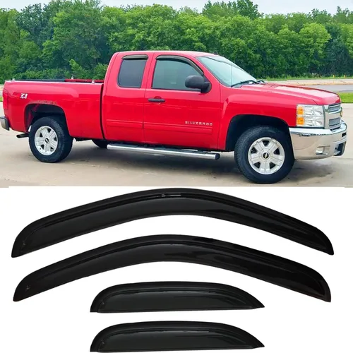 Vista 3 de Visera lateral para ventana lateral, deflectores de viento, protección contra la lluvia para Chevy Silverado y GMC Sierra 1500/2500 HD/3500 HD