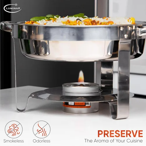 Vista 5 de Latas de combustible para chafing con mecha resellable Luminar, paquete de 24, 2 horas - Quemadores de calidad premium para calentadores