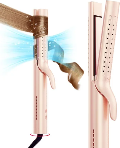 Vista 9 de TYMO Airflow 2.0 - Plancha rizadora de pelo 2 en 1, rizador de pelo 2 en 1, varita rizadora de 1.25 pulgadas para cabello largo y corto, doble Negro