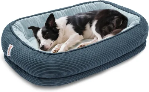 Vista 7 de Cama ortopédica para perros pequeña, lavable, cama de espuma para gatos mayores, cama ovalada para perreras, sofá cama para mascotas con refuerzo