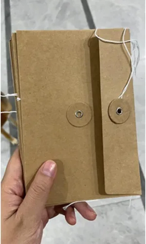 Vista 3 de Paquete de 10 carpetas de archivos de papel kraft marrón con bolsillos para proyectos, archivadores, organizador de documentos, plano, sin expansión