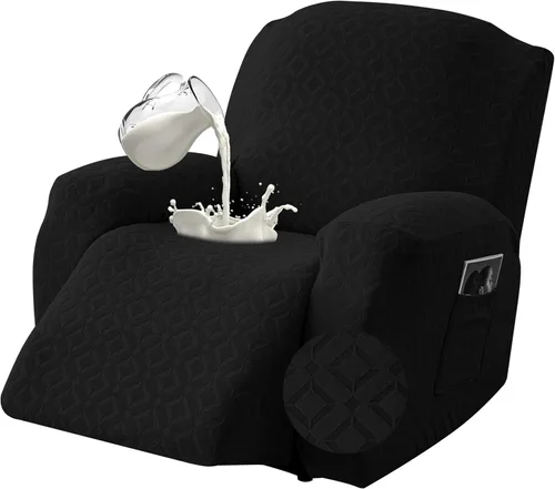 Vista 13 de Gennia - Funda impermeable para silla reclinable, fundas elásticas para sofá reclinable con bolsillos, fundas lavables para sillón reclinable Lazy