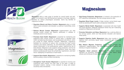 Vista 4 de Magnesio 60 Cápsulas Health Bloom Vitaminas y Minerales Cápsulas