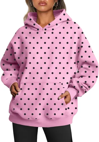 Vista 23 de Trendy Queen Sudaderas con capucha de gran tamaño para mujer, sudaderas de felpa para mujer, suéteres de moda de otoño, suéteres de invierno Blanco