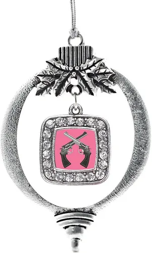 Vista 165 de Inspired Silver - Mis iniciales - Adorno con dije de letra S - Adornos navideños cuadrados de plata con joyas de circonita cúbica