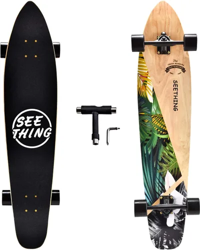 Vista 9 de Patineta de 42 pulgadas de largo completo Cruiser Pintail, el original Artisan Maple Skateboard Cruiser Pintail para crucero, tallado, estilo libre