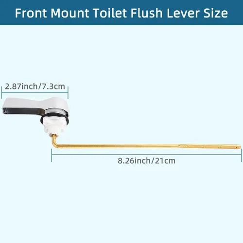 Vista 6 de Hygie Rinse Manija de inodoro de metal de repuesto para manija de inodoro, mango universal de montaje frontal compatible con TOTO/Glacier Cromado